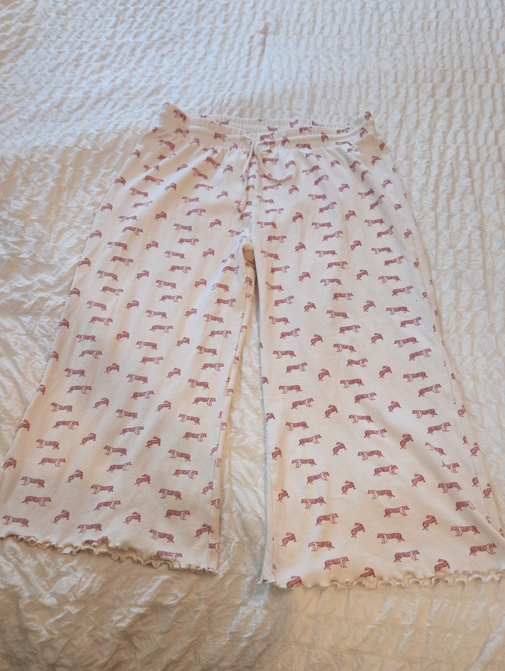 kate quinn Cream Sweatpants with Pink Tiger Print